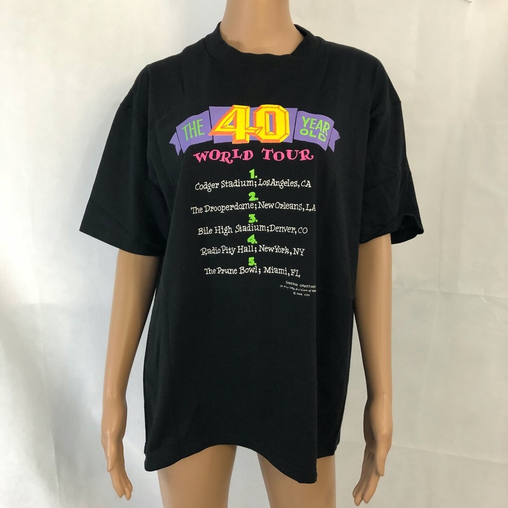 Hallmark Shoebox Greetings Shirt Adult L The 40 Year Old World Tour Vintage 90s